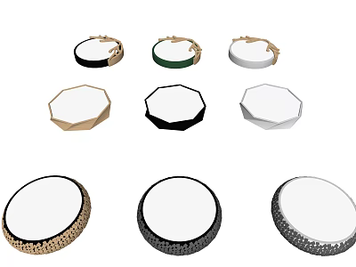 Modern Ceiling Lights With Different Shapes Multiple Colors And Decorative Borders 3d model