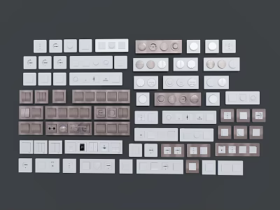 Modern Switch Panels With Various Designs And Colors For Home Interior Use 3d model