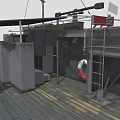 Detailed 3D Warship Model With Turrets Deck Antenna And Weapon Systems