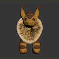 Cute Game And Movie Character With Yellow Brown Stripes Large Ears And Fluffy Mane