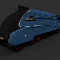 Vintage Blue Mallard Steam Train with Number 4468 and Streamlined Classic Design