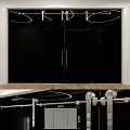 Black Modern Hinged Doors With Metal Handles For Interior Cabinet Design