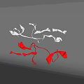 White and Red Flowing Ribbon Decorative Pendant with Graceful Curved Lines Design