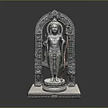 Intricate Figure Sculpture With Detailed Carvings Ornate Arch Design And Decorative Base