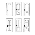 White Hinged Doors With Various Designs Including Glass Panels And Solid Panels