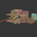 3D Rendering Of Copper Colored Mechanical Device With Platform Motor Long Rod And Components