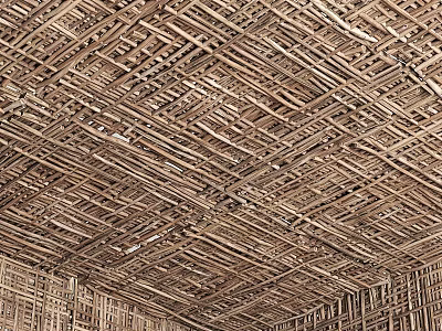 Natural Woven Texture Wall Decor With Interlaced Strips And Rustic Charm Design 3d model