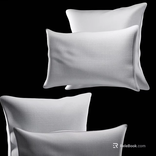 Soft Comfortable White Decorative Pillow Cushion For Modern Sofa Living Room 3d model 