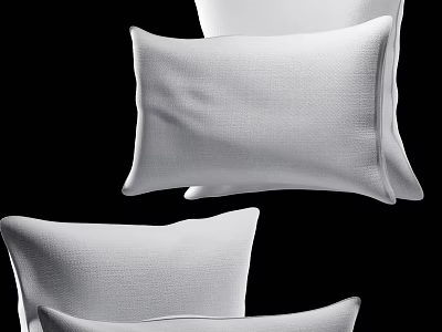 Soft Comfortable White Decorative Pillow Cushion For Modern Sofa Living Room 3d model
