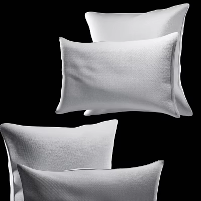 Soft Comfortable White Decorative Pillow Cushion For Modern Sofa Living Room 3d model