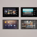 Smart Digital Control Panels with Weather Time and Interior Display Interfaces 3d model