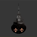 Vintage Military Submarine Watercraft With Streamlined Steel Hull And Conning Tower Design