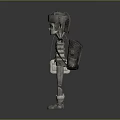 Intricate Robot Style Sculpture With Mechanical Arms Helmet And Backpack On White Base