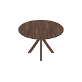 Round Wooden Dining Table With Stylish Cross Leg Design And Smooth Surface 3d model