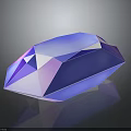 Vibrant Polyhedral Gemstone With Blue Purple Gradient Facets On Black Background