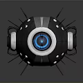 Futuristic Mechanical Sphere Device With Blue Glowing Center Metallic Spikes And Robotic Parts