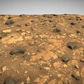 Vast Mars Landscape With Red Sandy Terrain Scattered Rocks And Barren View
