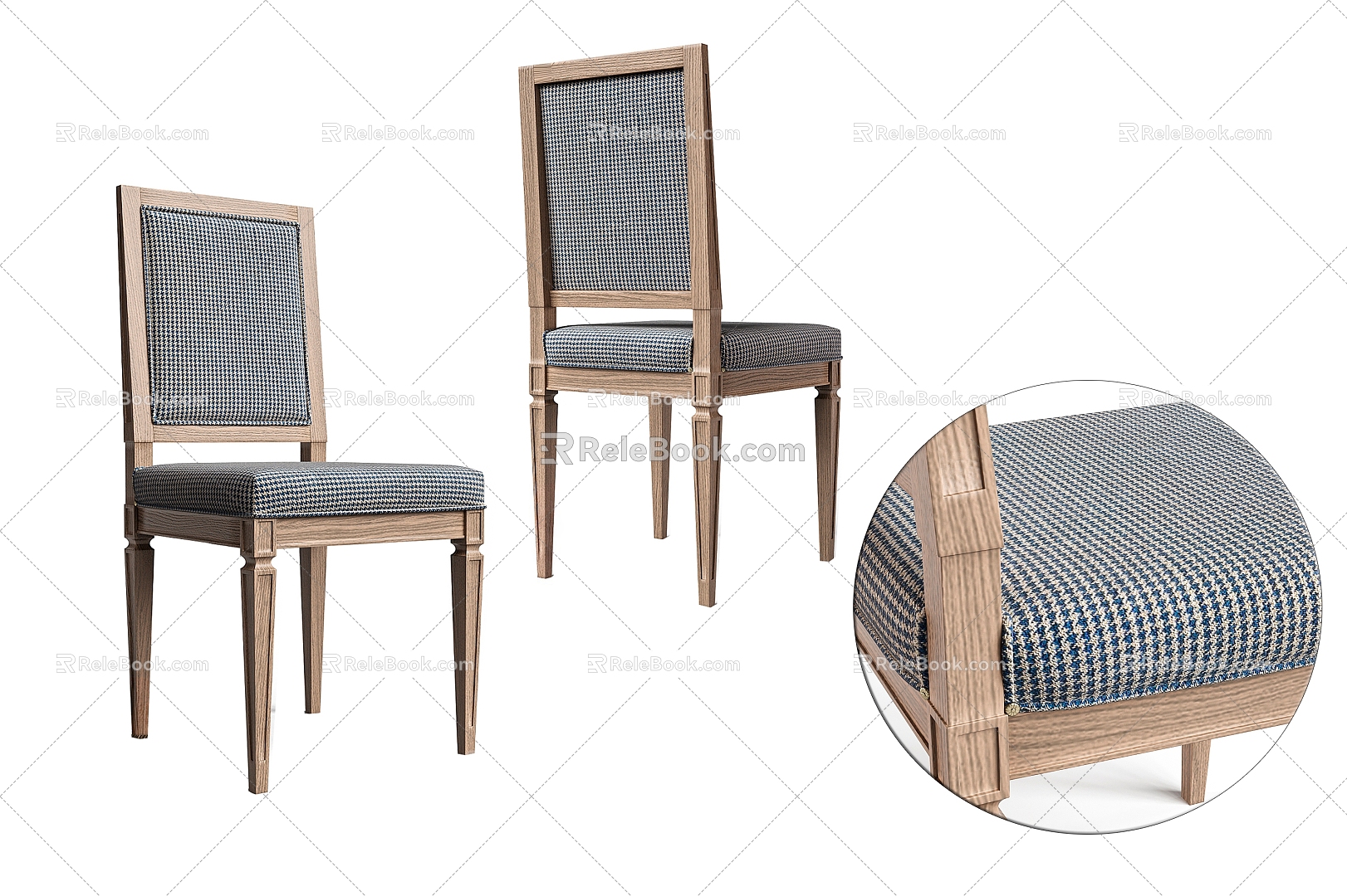 American Style Simple Chair Chair Chair French Style Chair Simple 3d model