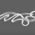 Modern White Crystal Chandelier with Flowing Curves Artistic Elegant Decorative Design