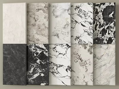 Various Colored Marble Slabs With Natural Patterns For Interior Design 3d model