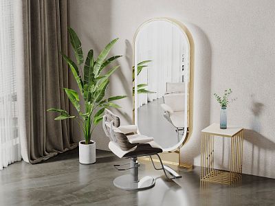 Modern barber chair barber stool mirror facilities model