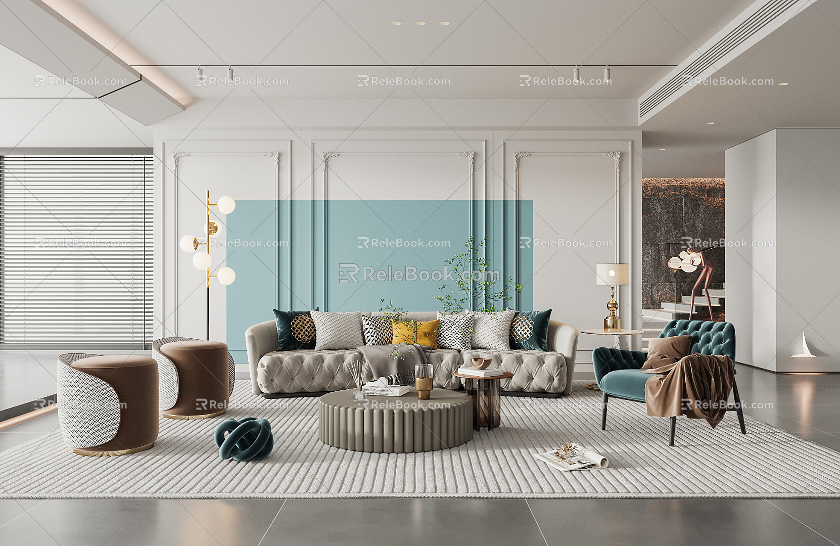 French Living Room 3d model