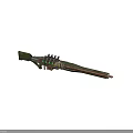 Futuristic Sci Fi Energy Rifle With Metallic Body Long Barrel And Green Accents