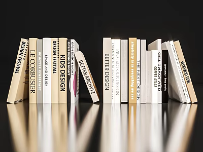 Design Books Collection with Architecture Guides Learning Skills and Modern Style Guides 3d model