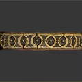 Vintage Textured Leather Headband with Golden Circular Patterns and Rivets