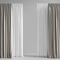 Gray Velvet and White Sheer Curtains for Modern Home Interior Design