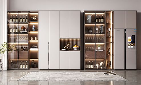 Modern Wine Cabinet 3d model