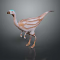 3D Rendered Dinosaur Model With Blue Crested Head And Striped Body Standing On Dark Background
