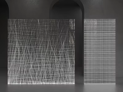 Modern Textured Partition Panels With Interlaced And Grid Line Patterns For Interior Design 3d model