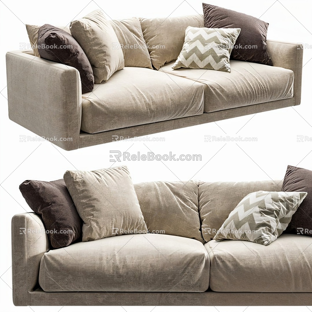 Double sofa pillow pillow 3d model