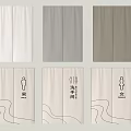 Various Colored Curtains With Simple Patterns And Gender Symbols Design