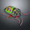 Vibrant Multicolored Beetle Shaped Decorative Ornament Set For Home Tabletop Decor