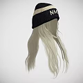 Game and Movie Character With Black Knit Beanie White Lettering MXXX And Light Long Hair