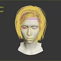 Game and Movie Character 3D Head Model With Stylized Light Brown Short Hair
