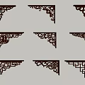 Various Wooden Carved Corner Decorations for Home Decor With Intricate Patterns 3d model