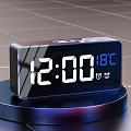 Modern Digital Clock With Glass Panel And Time Temperature 3d model