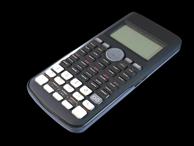 Portable Black Electronic Calculator With Display Screen Numeric Keypad And Function Buttons 3d model
