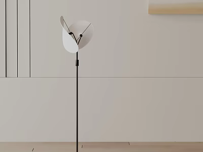 Modern Minimalist Floor Lamp With White Shade And Black Metal Stand For Indoor Lighting 3d model