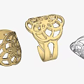 Elegant Rose Gold Gold And Silver Openwork Pattern Rings Fine Jewelry Design