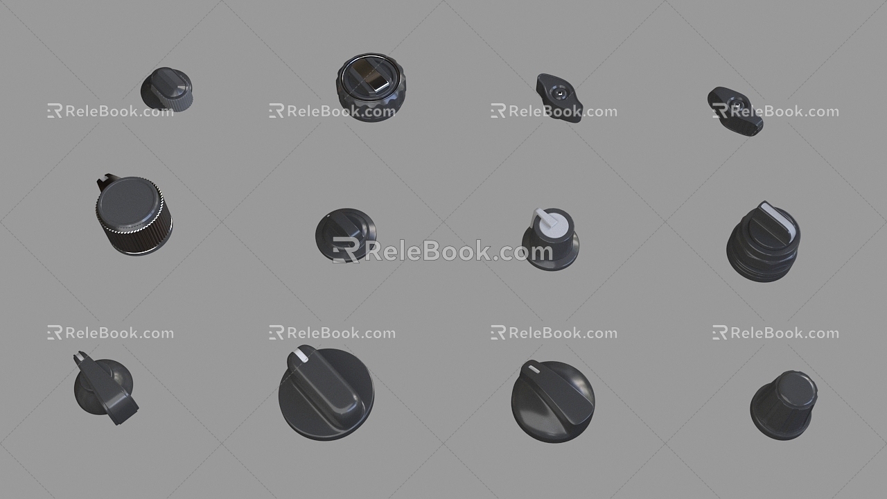 Button, Knob 3d model