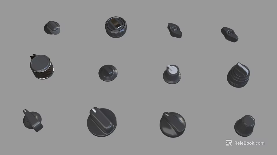 Black Door Handles With Various Styles And Designs For Home Interior Decoration 3d model 