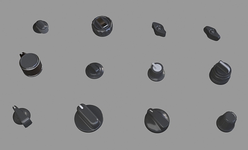 Button, Knob 3d model