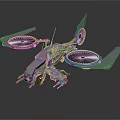 Smart Silver Flying Machine With Two Large Rotors And Futuristic Design 3d model