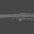 Futuristic Sci Fi Spaceship With Detailed Armored Hull And Multiple Windows