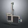 Modern Hanging Medical Equipment With Dual Display Screens And Control Panel