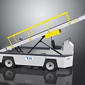 White TCB Industrial Vehicle With Yellow Guardrail And Extendable Conveyor Arm 3d model